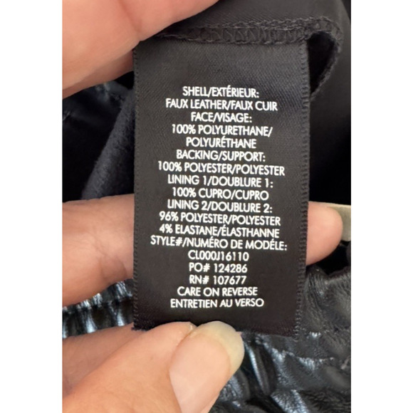 Alice + Olivia Women's Faux Leather Pants Black Medium Moto Chic Biker Girl Edgy - Picture 12 of 14